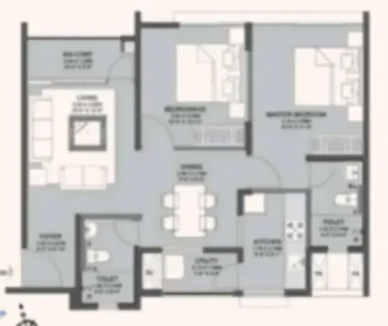 Godrej Azure 2 BHK Apartment Floor plan image by Godrej Properties located in OMR, Padur, Chennai